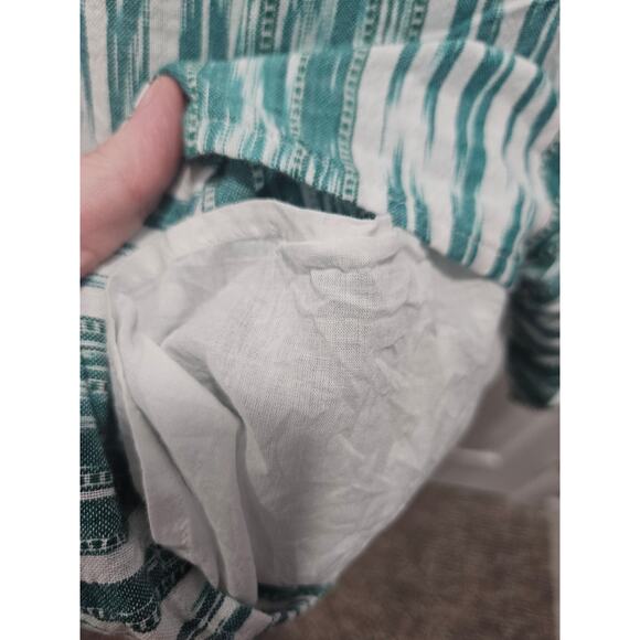 J.Jill Dress Women's Small Sleeveless Woven Embroidered Green Stripe 100% Cotton - Picture 3 of 8